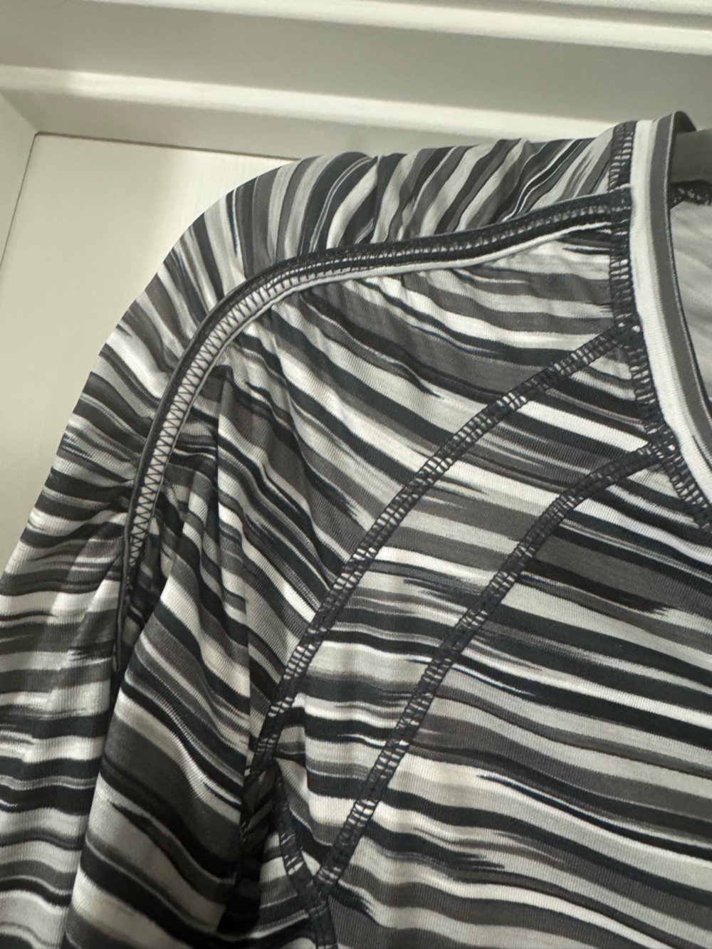 Athleta Black & White Striped Long-Sleeve  Shirt - Picture 7 of 14